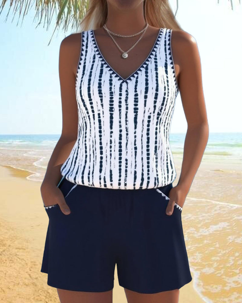 Lila | V-Neck Swimsuit Set