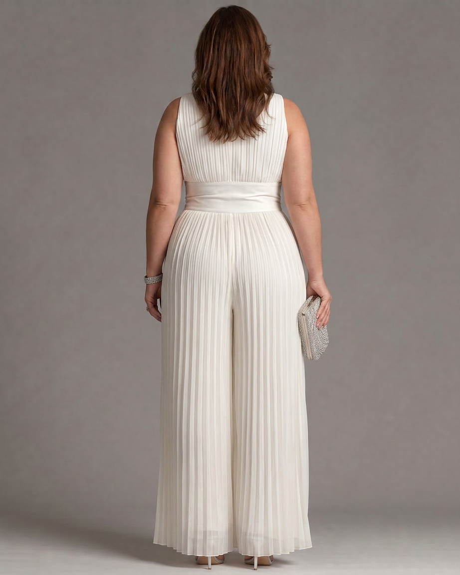 Amara | Pleated Wide Leg Jumpsuit