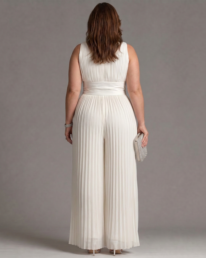 Amara | Pleated Wide Leg Jumpsuit