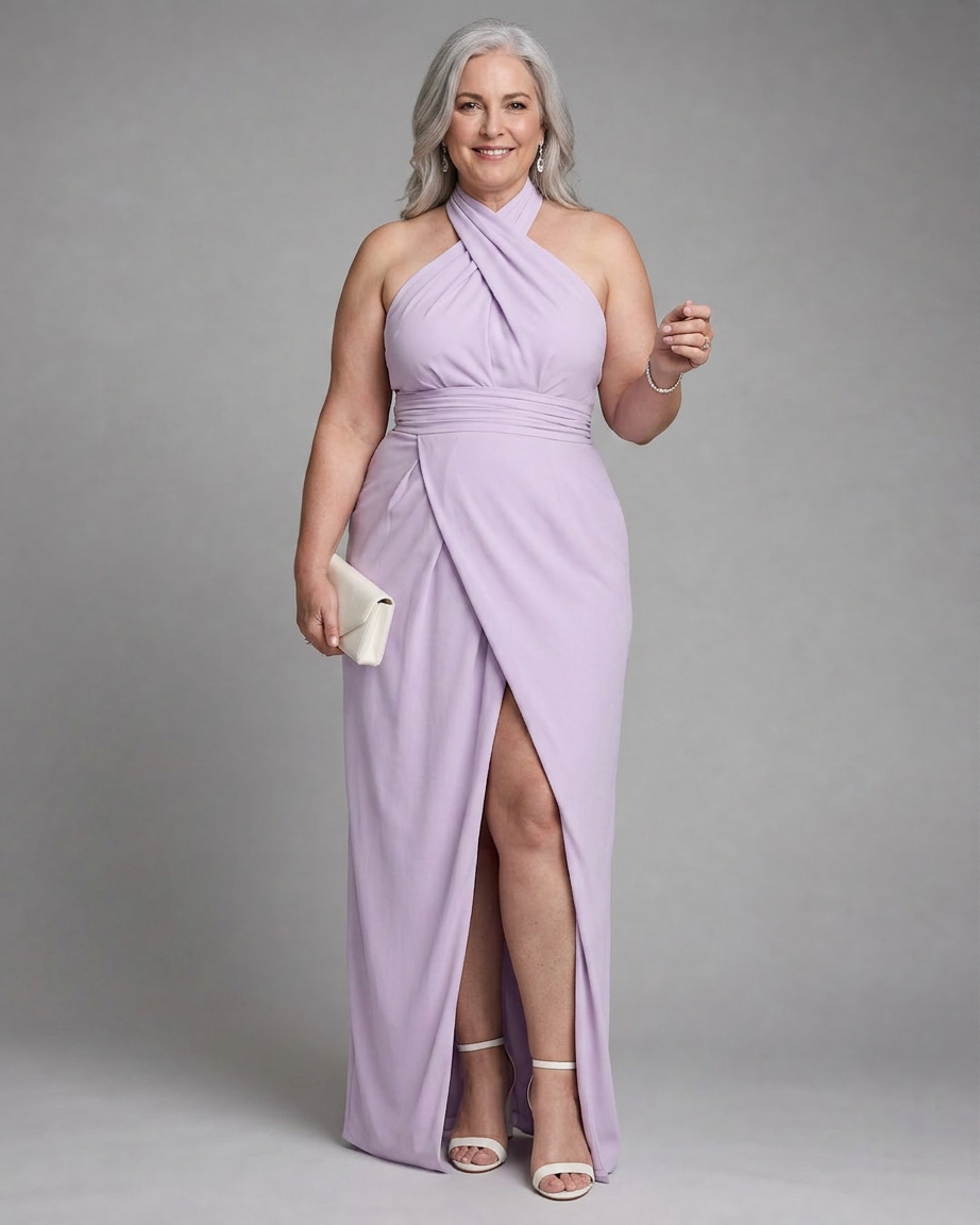 Elowen | Draped Side Slit Dress
