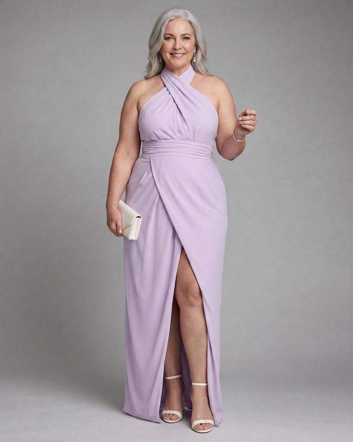 Elowen | Draped Side Slit Dress