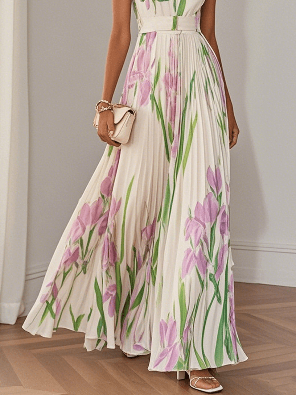 Cassandra | Floral Chiffon Maxi Dress