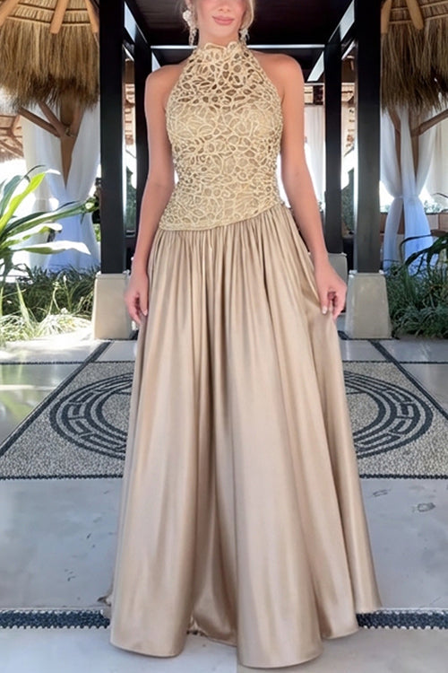 Lila | Lace Splice Maxi Dress