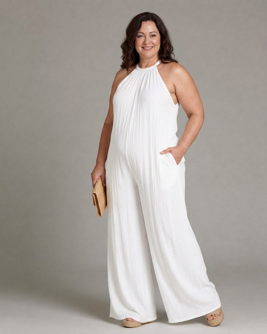 Clara | Pleated Wide Leg Jumpsuit