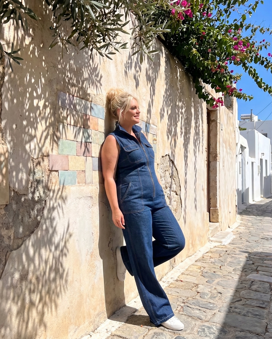 Violet | Sleeveless Denim Jumpsuit