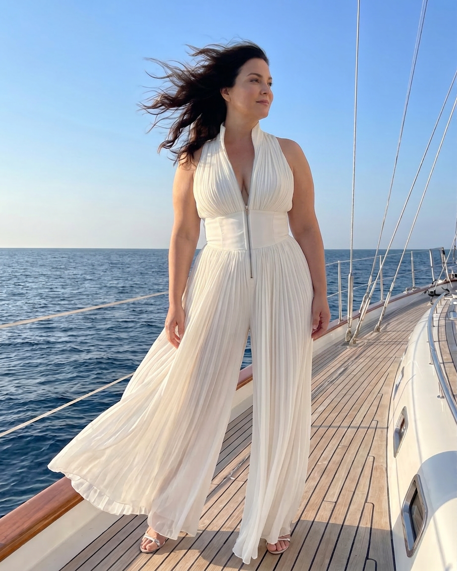 Althea | Pleated Wide Leg Jumpsuit