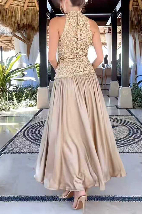 Lila | Lace Splice Maxi Dress