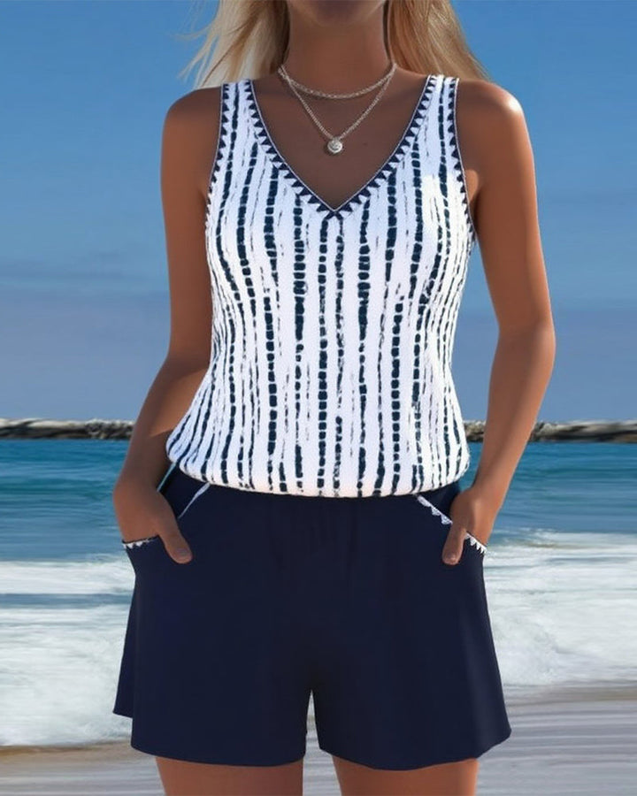 Lila | V-Neck Swimsuit Set