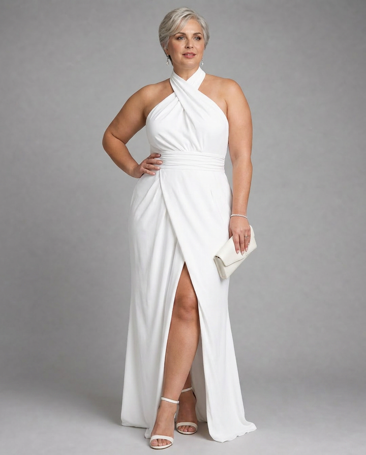 Elowen | Draped Side Slit Dress