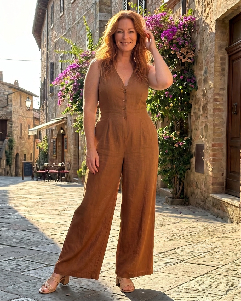 Vivienne | Sleeveless Wide Leg Jumpsuit