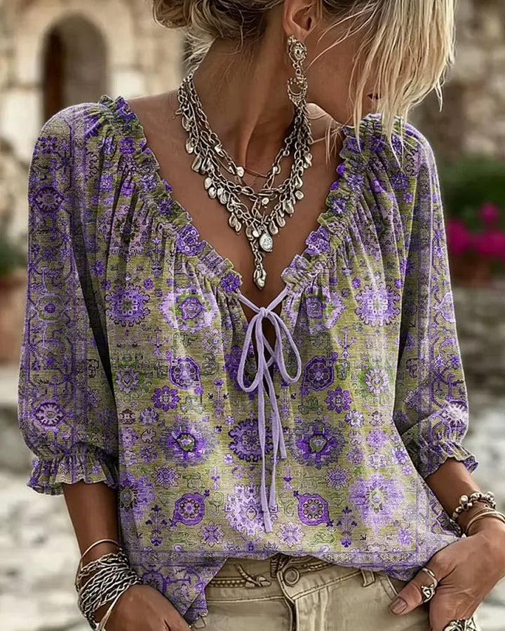 Elodie | Vintage Print Blouse
