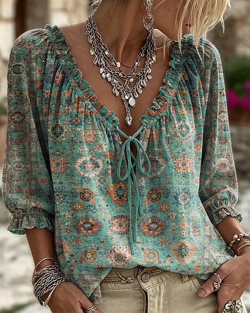 Elodie | Vintage Print Blouse