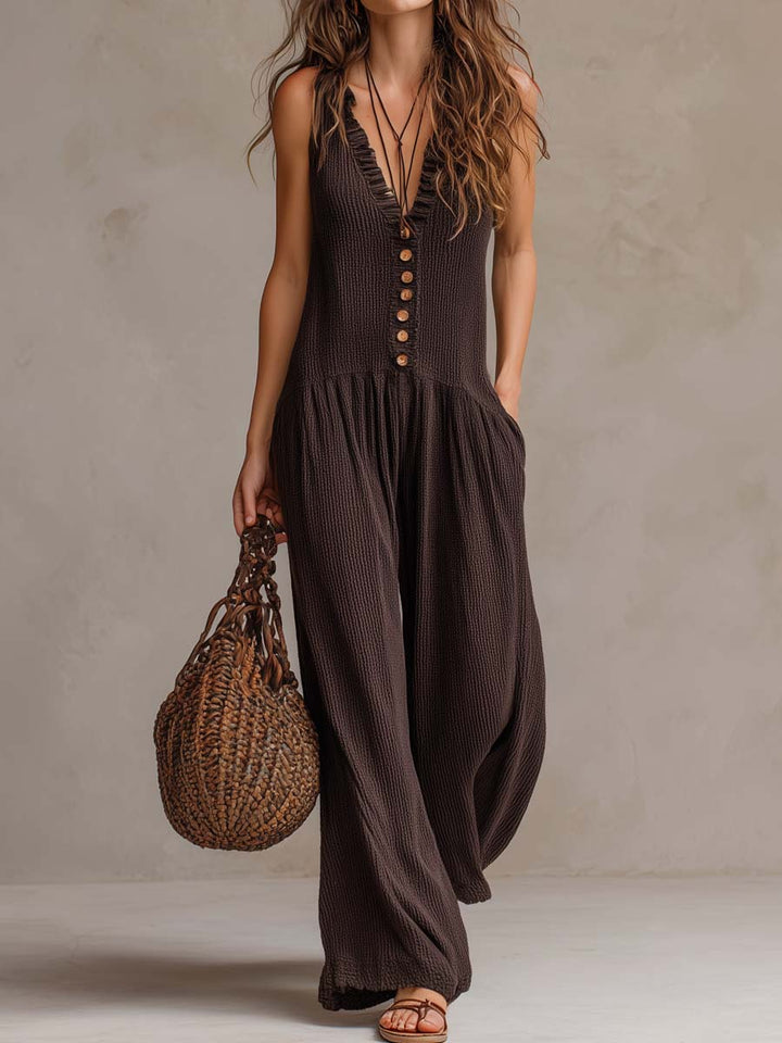 Livia | Ruffle Neck Jumpsuit