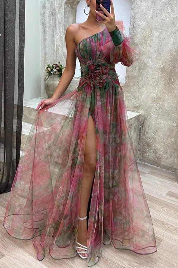 Clara | Floral Pleated Maxi Dress