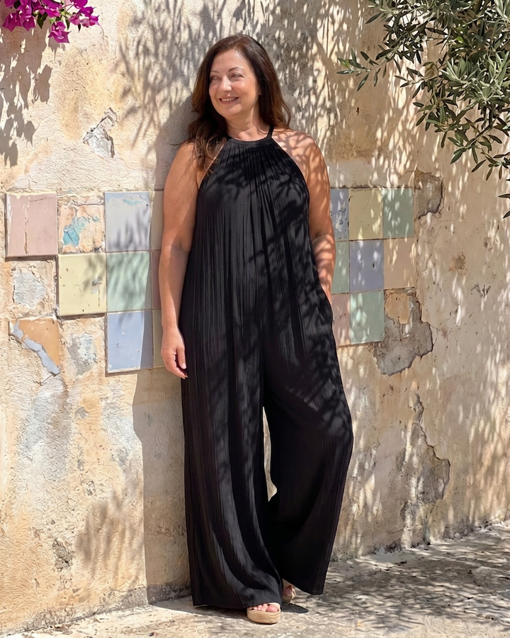Clara | Pleated Wide Leg Jumpsuit