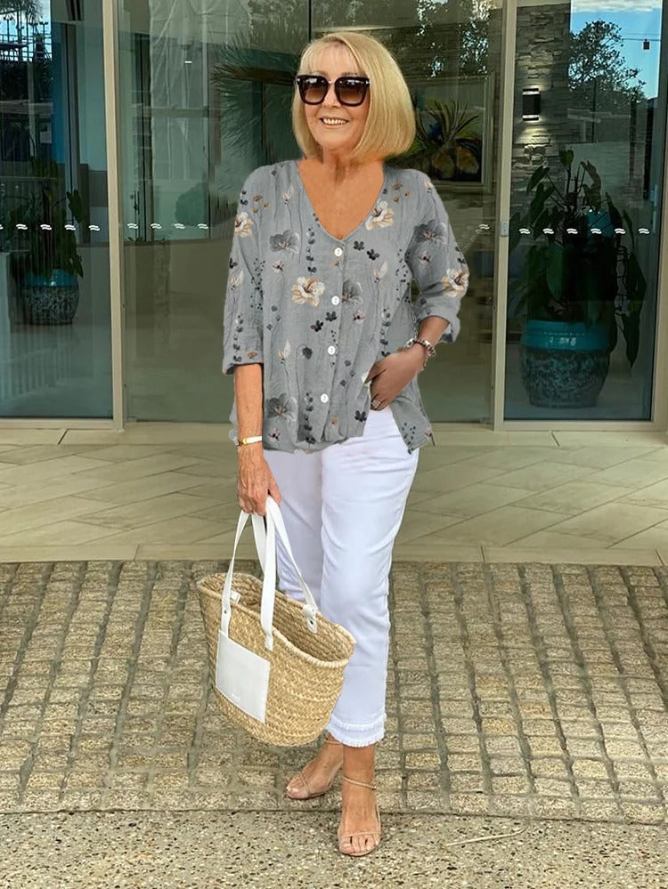 Meredith | Button Tunic Top