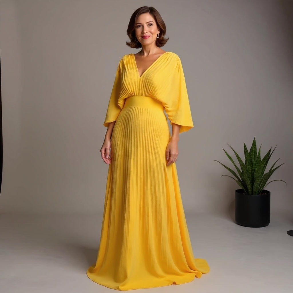 Celeste | Pleated Maxi Dress