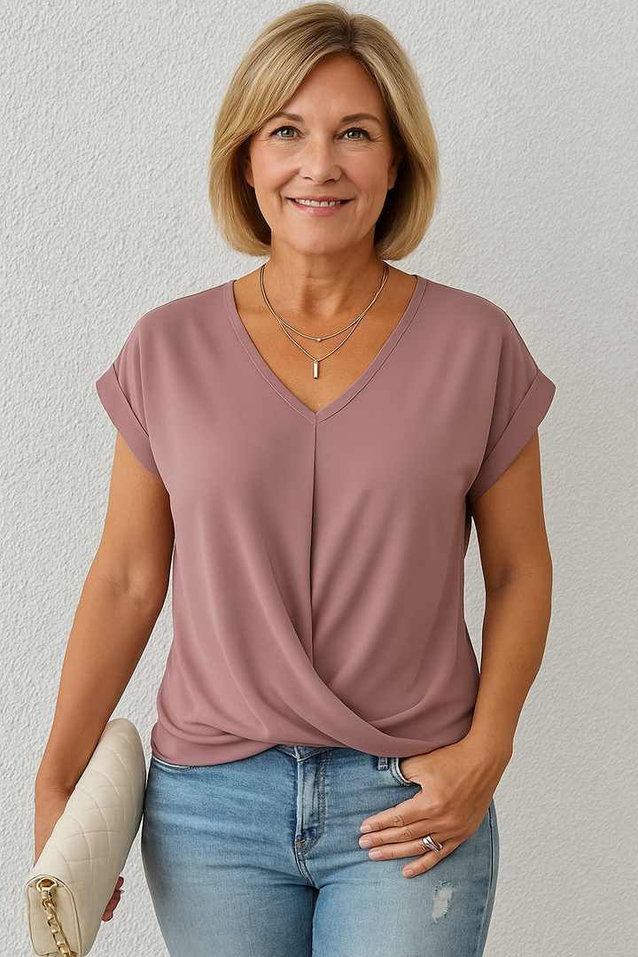 Elara | Drape Twist-Front Top