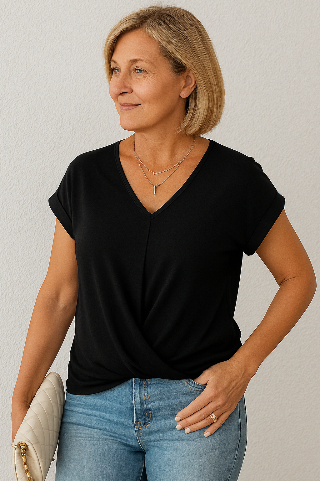 Elara | Drape Twist-Front Top