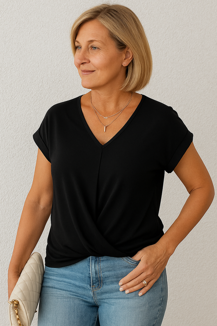 Elara | Drape Twist-Front Top