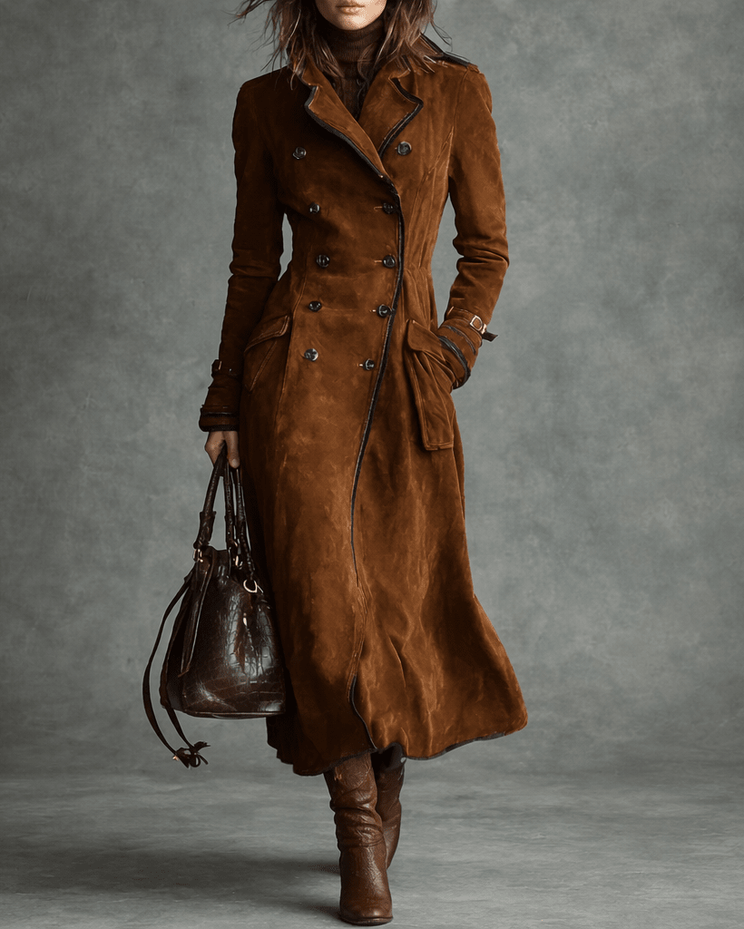 Elowen | Suede Trench Coat
