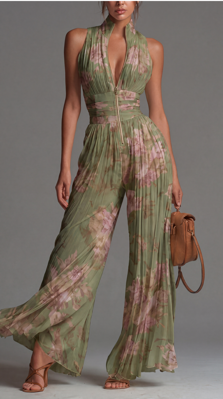 Allegra | Pleated Floral Jumpsuit