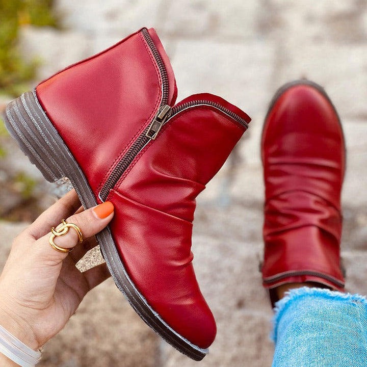 Evelyn | Zip-Up Ankle Boots