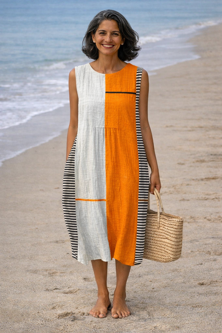 Isolde | Striped Midi Dress
