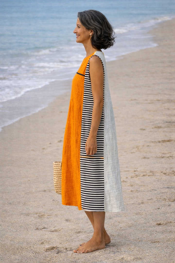 Isolde | Striped Midi Dress