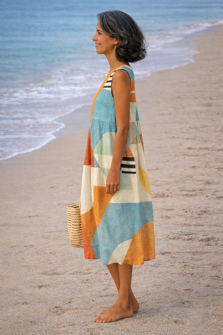 Amara | Geometric Midi Dress