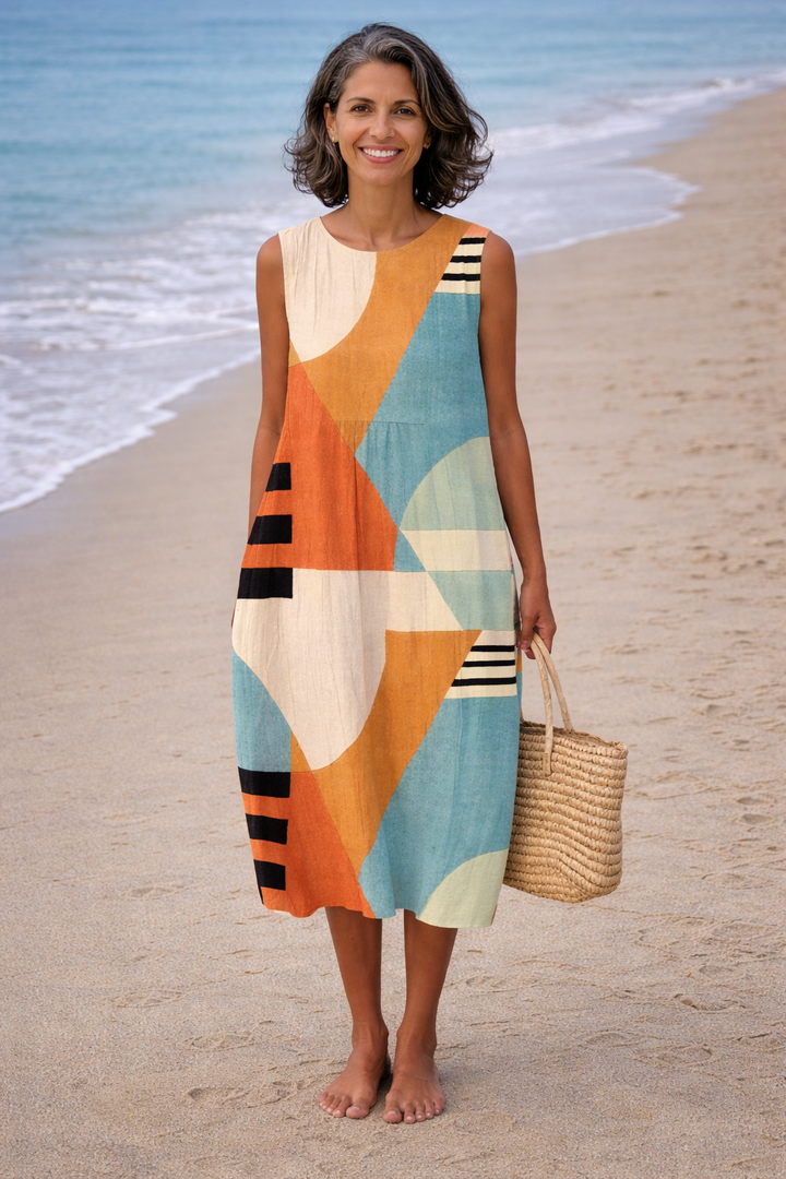 Amara | Geometric Midi Dress