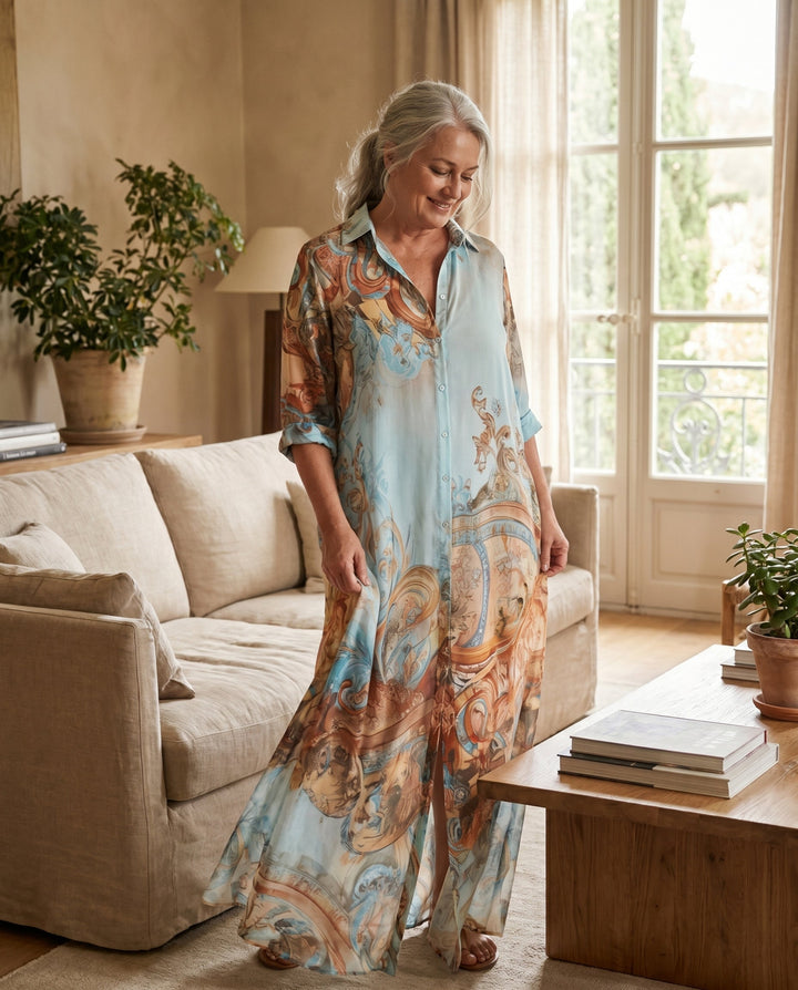 Thalia | Vintage Print Maxi Dress