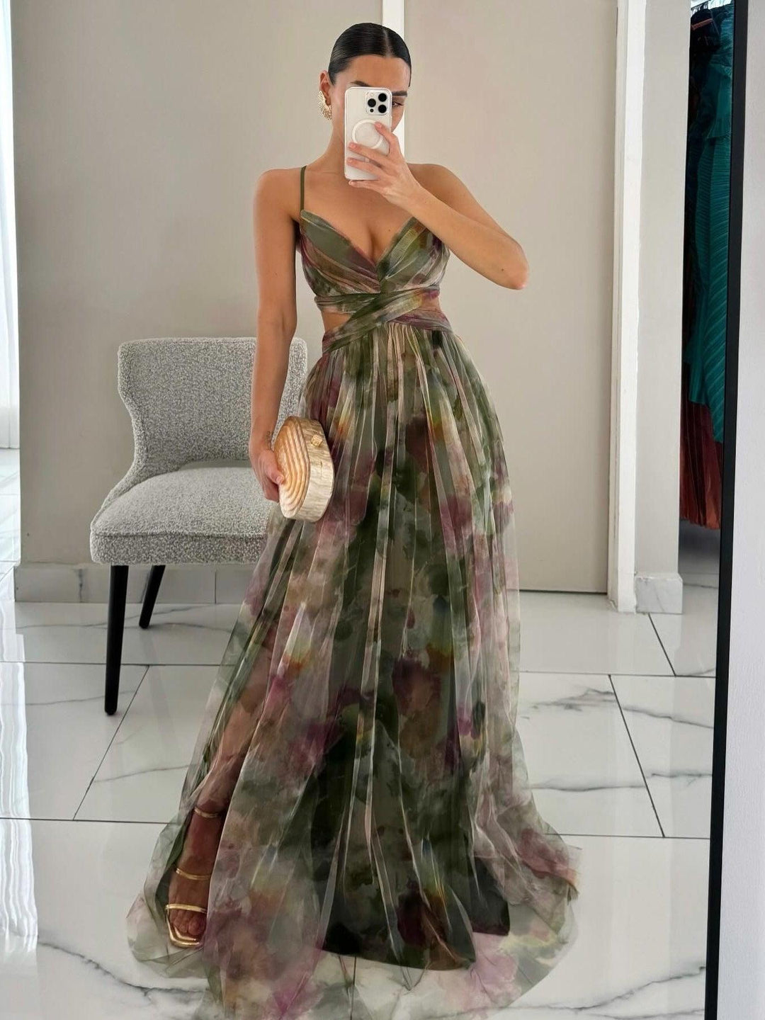 Elowen | Floral V-Neck Maxi