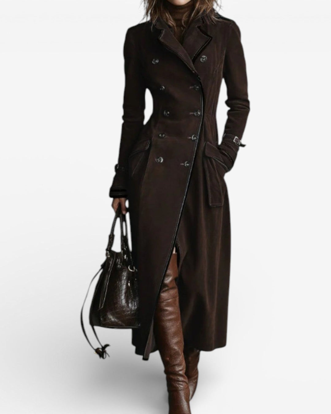 Elowen | Suede Trench Coat