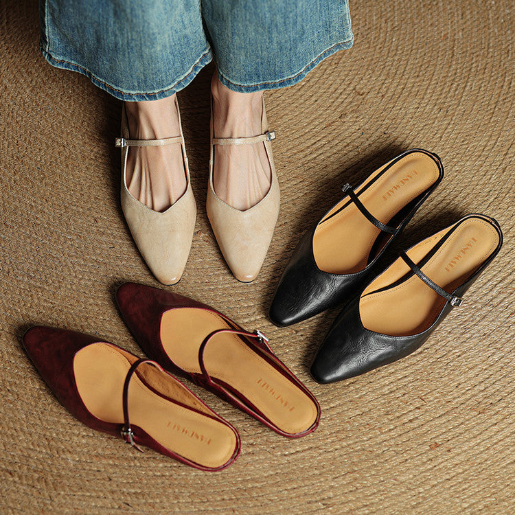 Fiona | Vintage Leather Mules