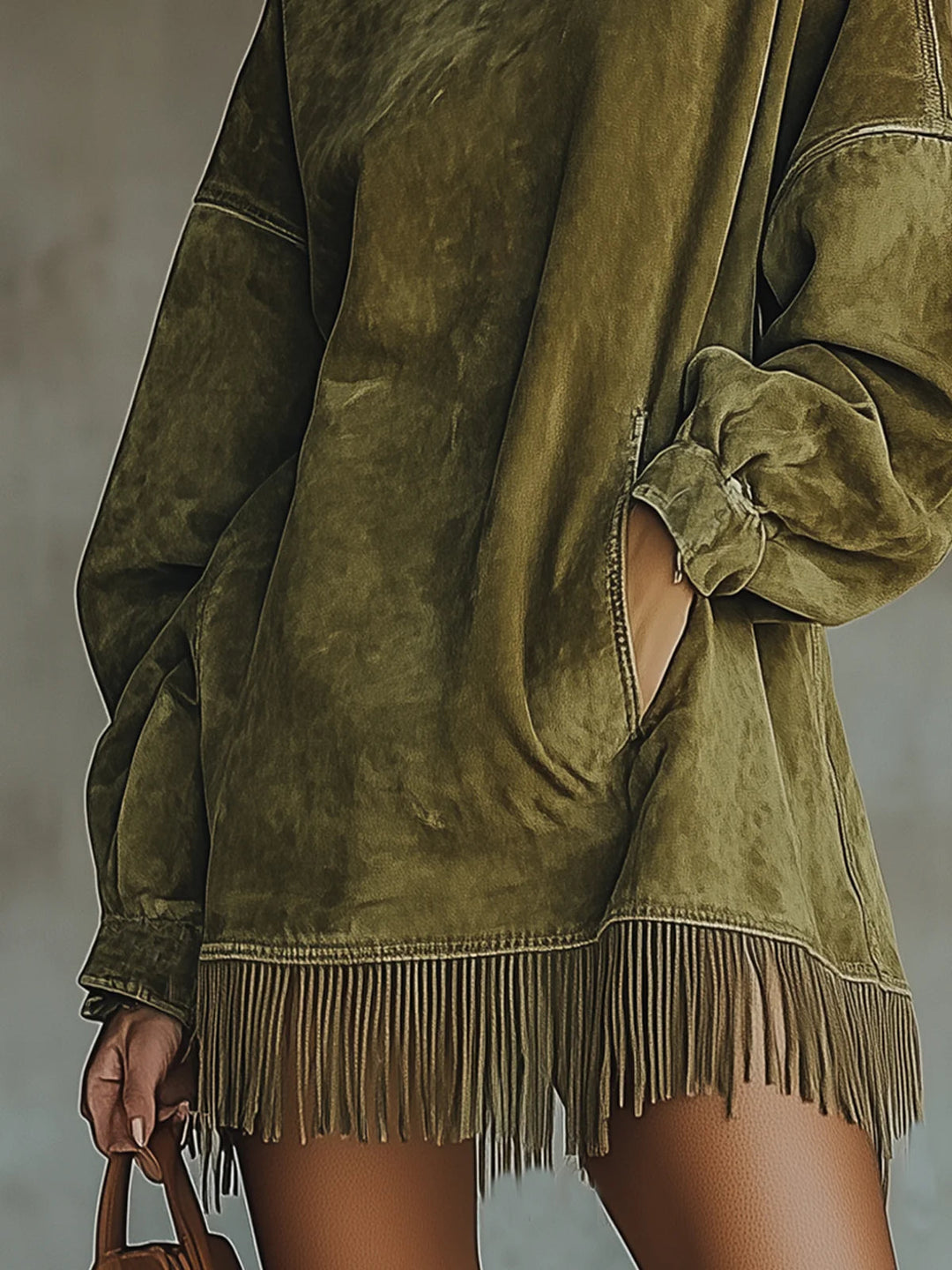 Lila | Suede Turtleneck Dress