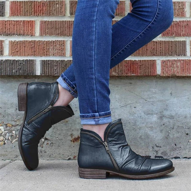 Evelyn | Zip-Up Ankle Boots