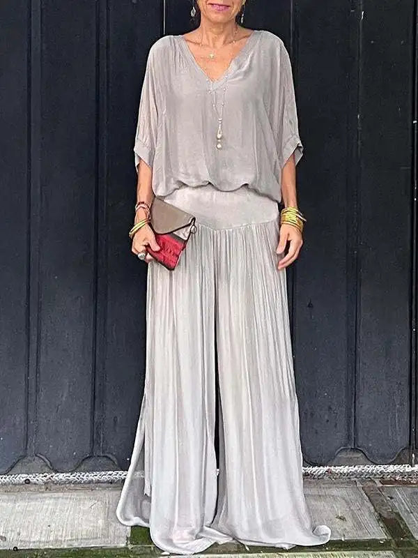 Amara | V-Neck Pants Set