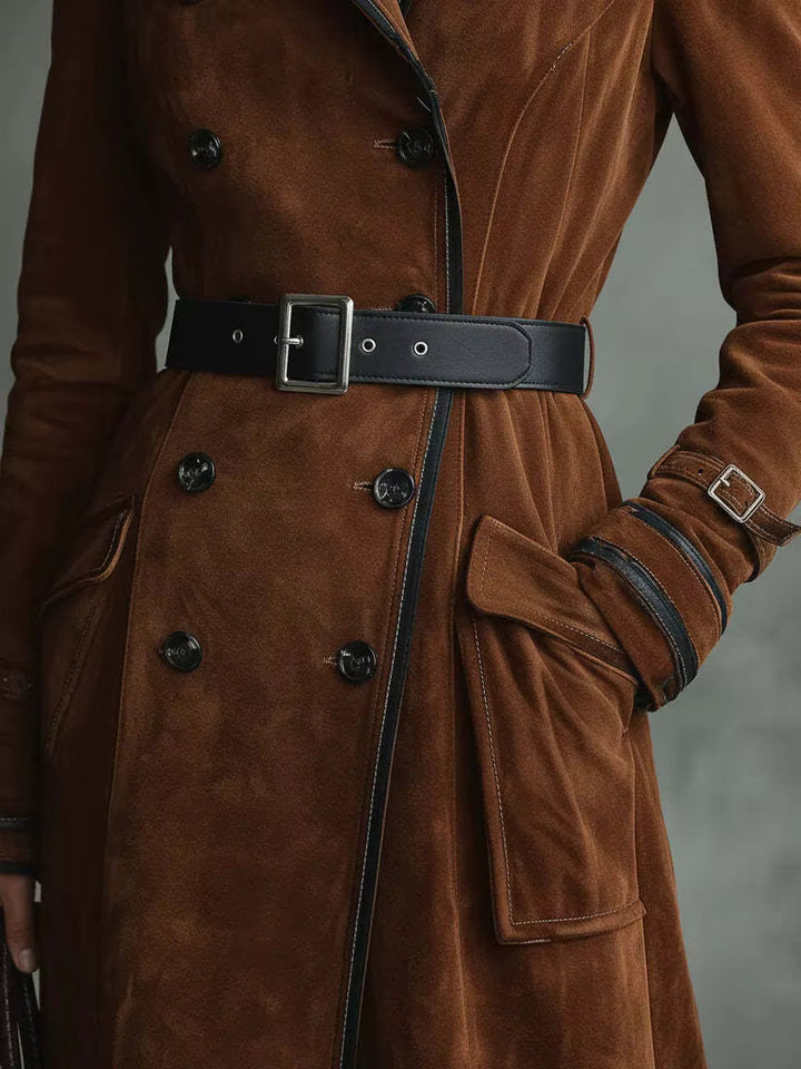 Elowen | Suede Trench Coat