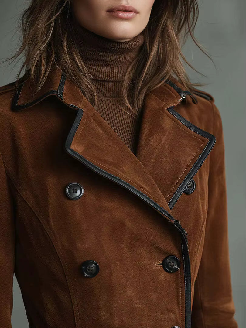 Elowen | Suede Trench Coat