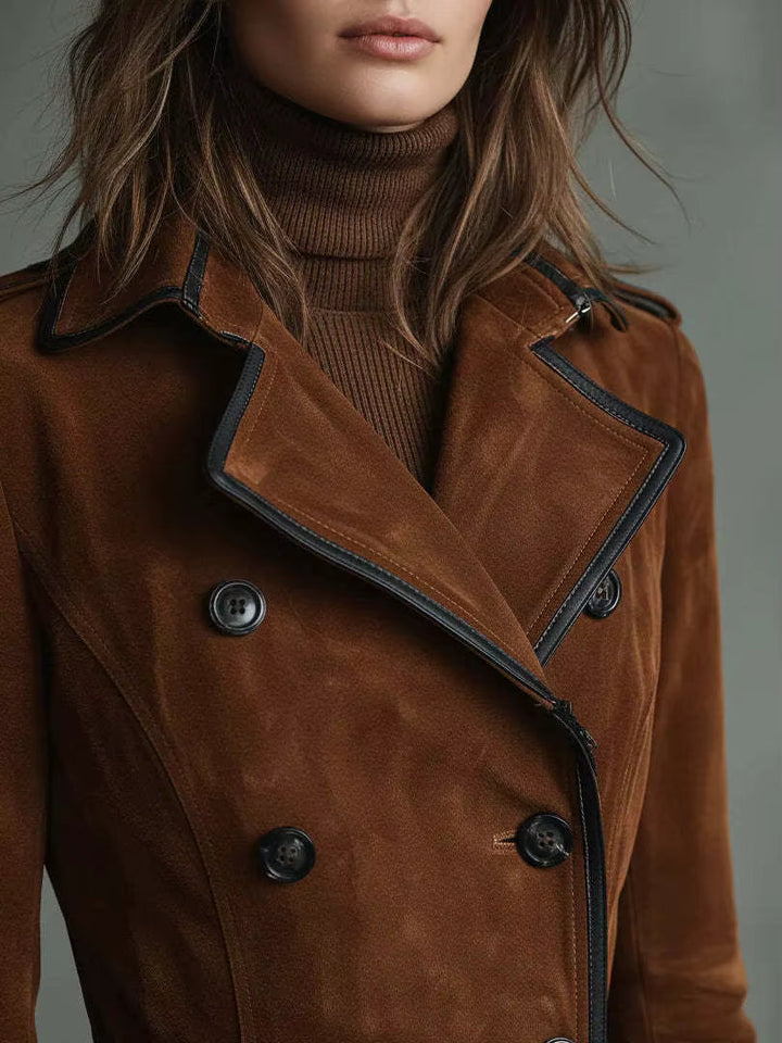 Elowen | Suede Trench Coat
