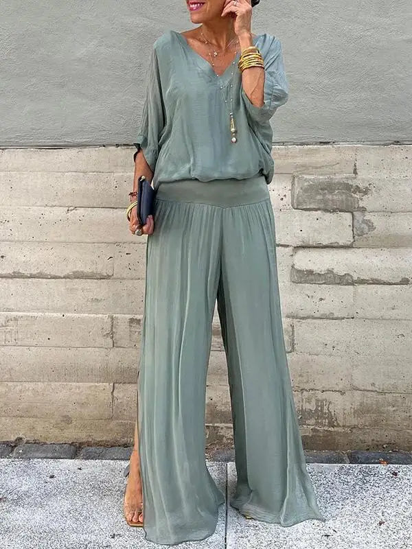 Amara | V-Neck Pants Set