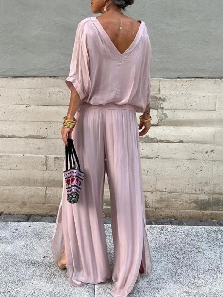 Amara | V-Neck Pants Set