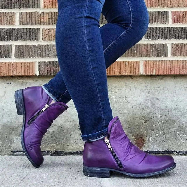 Evelyn | Zip-Up Ankle Boots