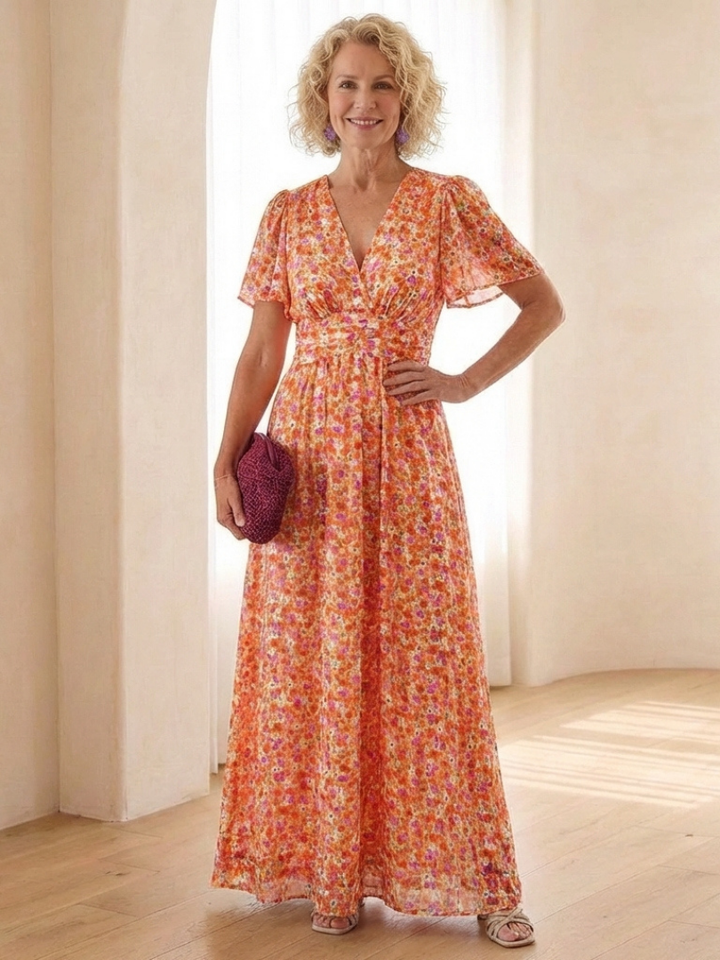 Cecilia | V-Neck Maxi Dress