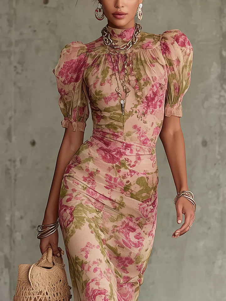 Elowen | Puff Sleeve Maxi Dress