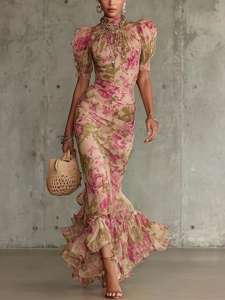 Talia | Puff Sleeve Maxi Dress