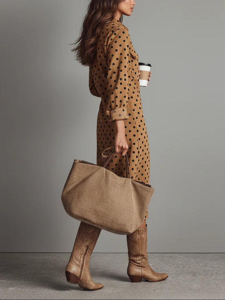 Celia | Suede Midi Dress