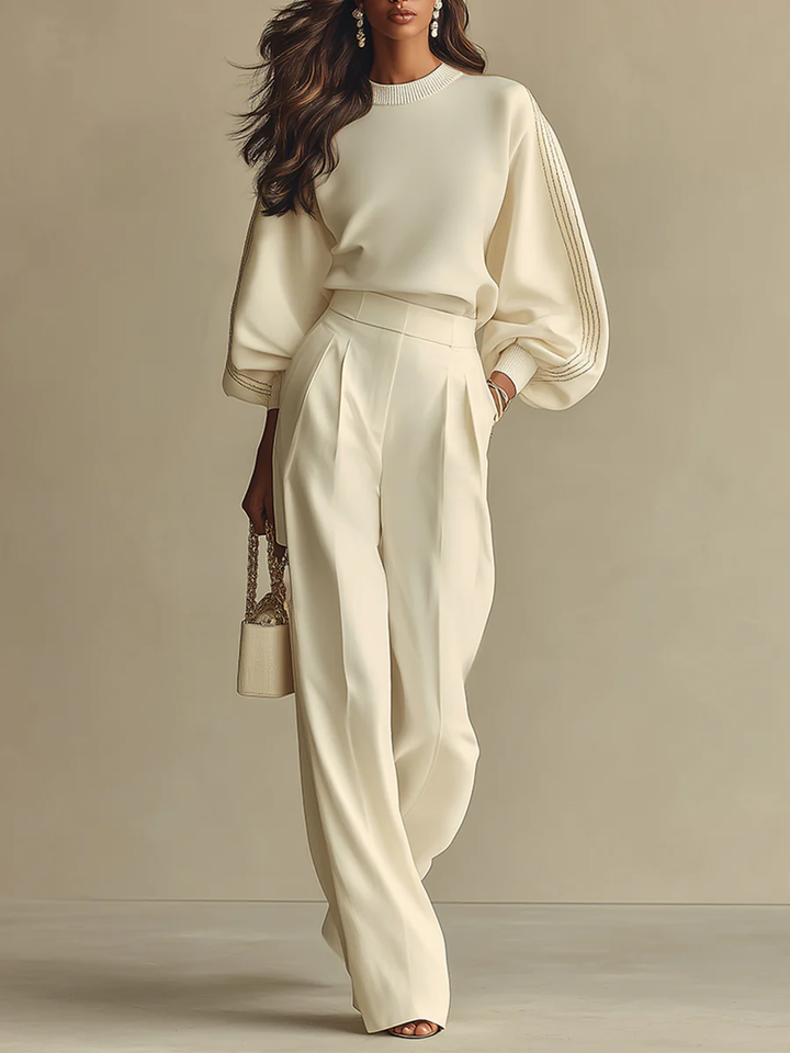 Nora | Striped Wide Pants Set