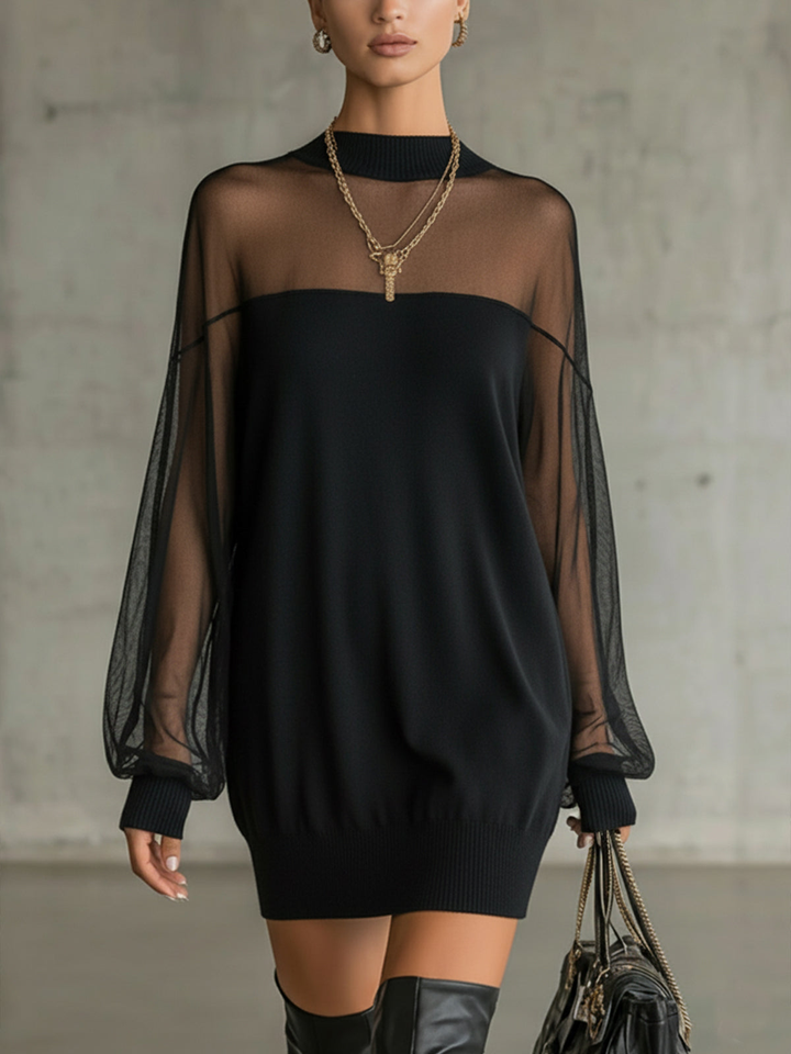 Clara | Mesh Sleeve Midi Dress